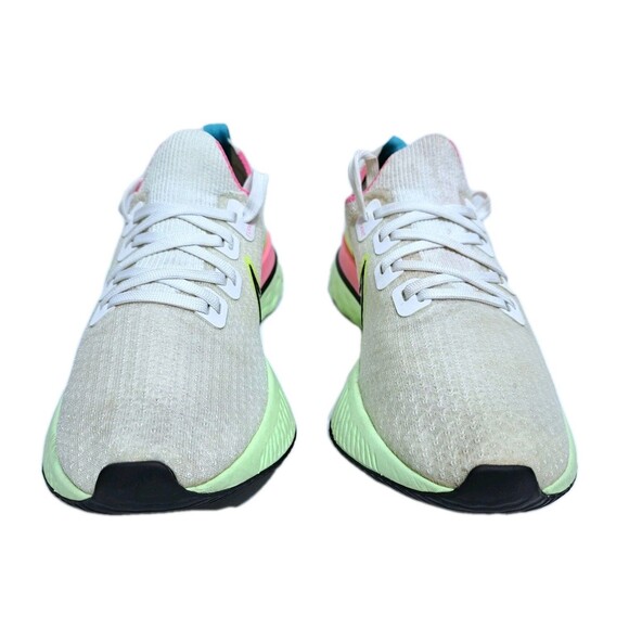 Nike React Infinity Run Flyknit Womens Size 9 Pink Green White Black CZ7993-100 - Picture 7 of 10